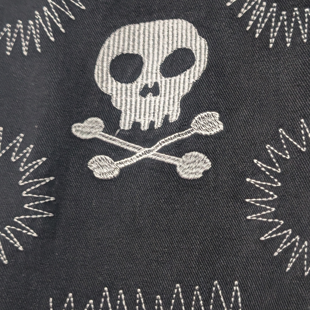 Goth Black Skull Patterned Jeans - Picture 6 of 8